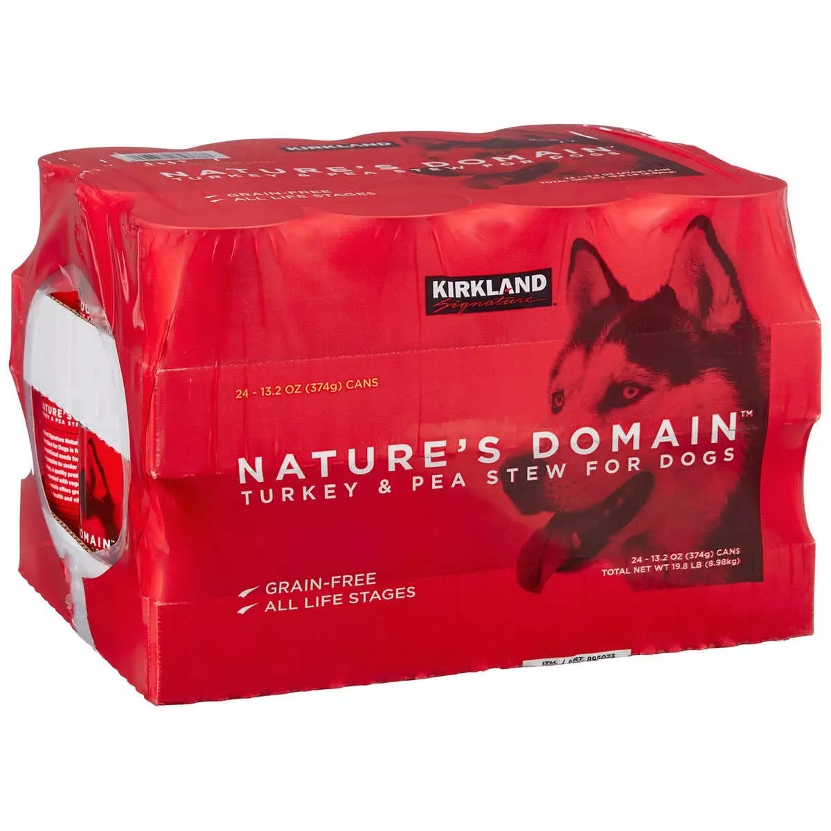 24 (13.2 Oz Each) Cans Natures Domain Kirkland Turkey and Pea Stew Dog Food