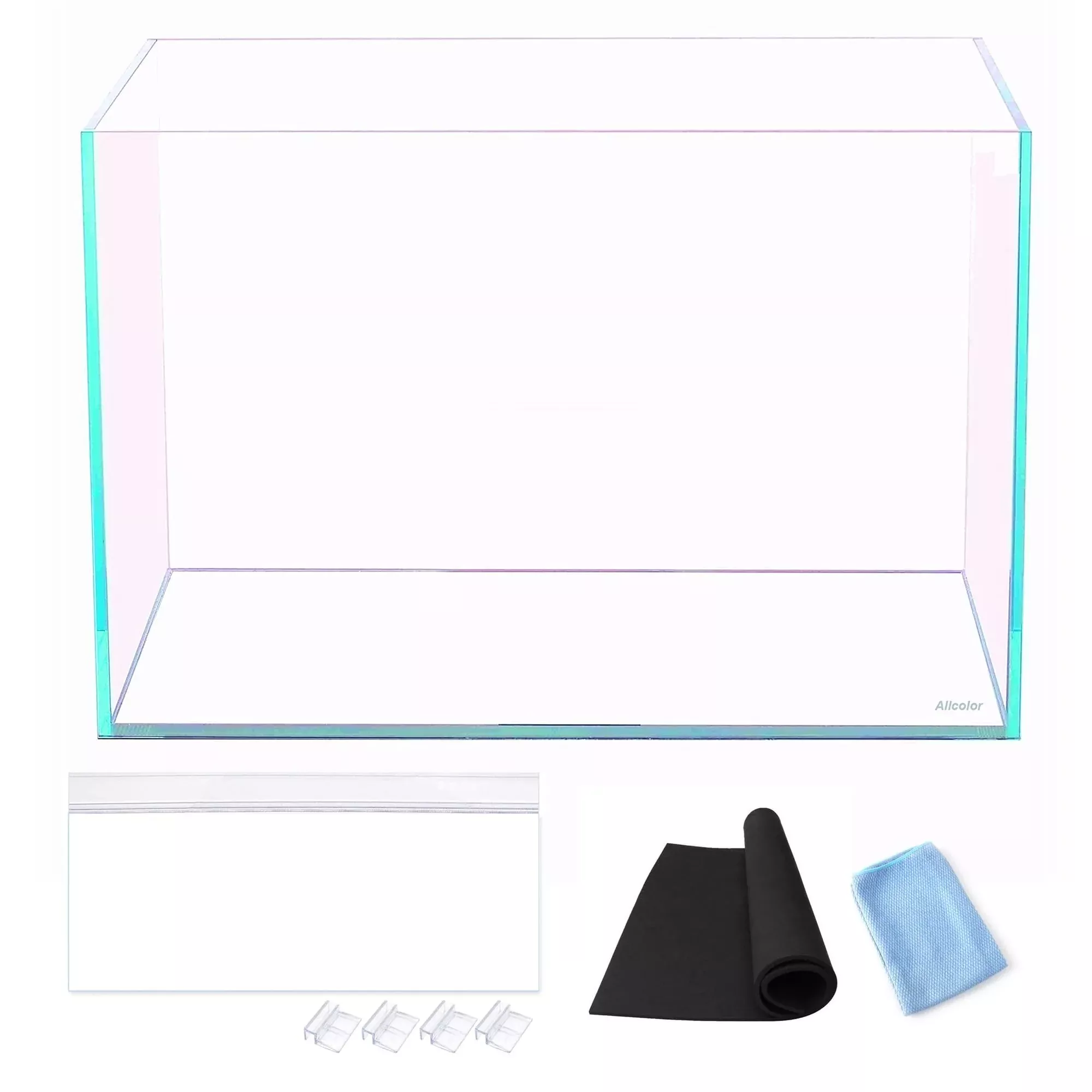 Allcolor Rimless Aquarium Tank, 21Gal Low Iron Glass, Clear, 23.6"L×13.7"W×14.9"H, Ideal for 6-60 Gallons,