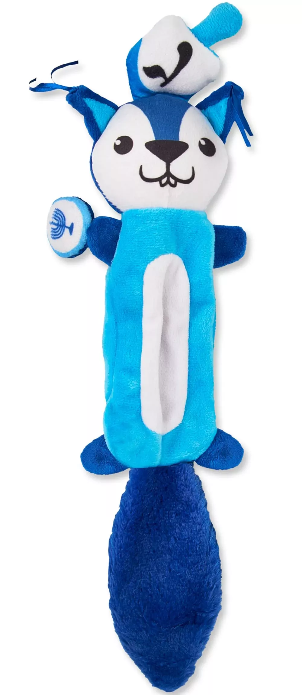 Aviv Judaica Hanukkah Themed Squeaky Plush Toys for Dogs Quality Fabrics Unstuffed Body Pet Toy Exciting Squeaking Pets Toy Medi