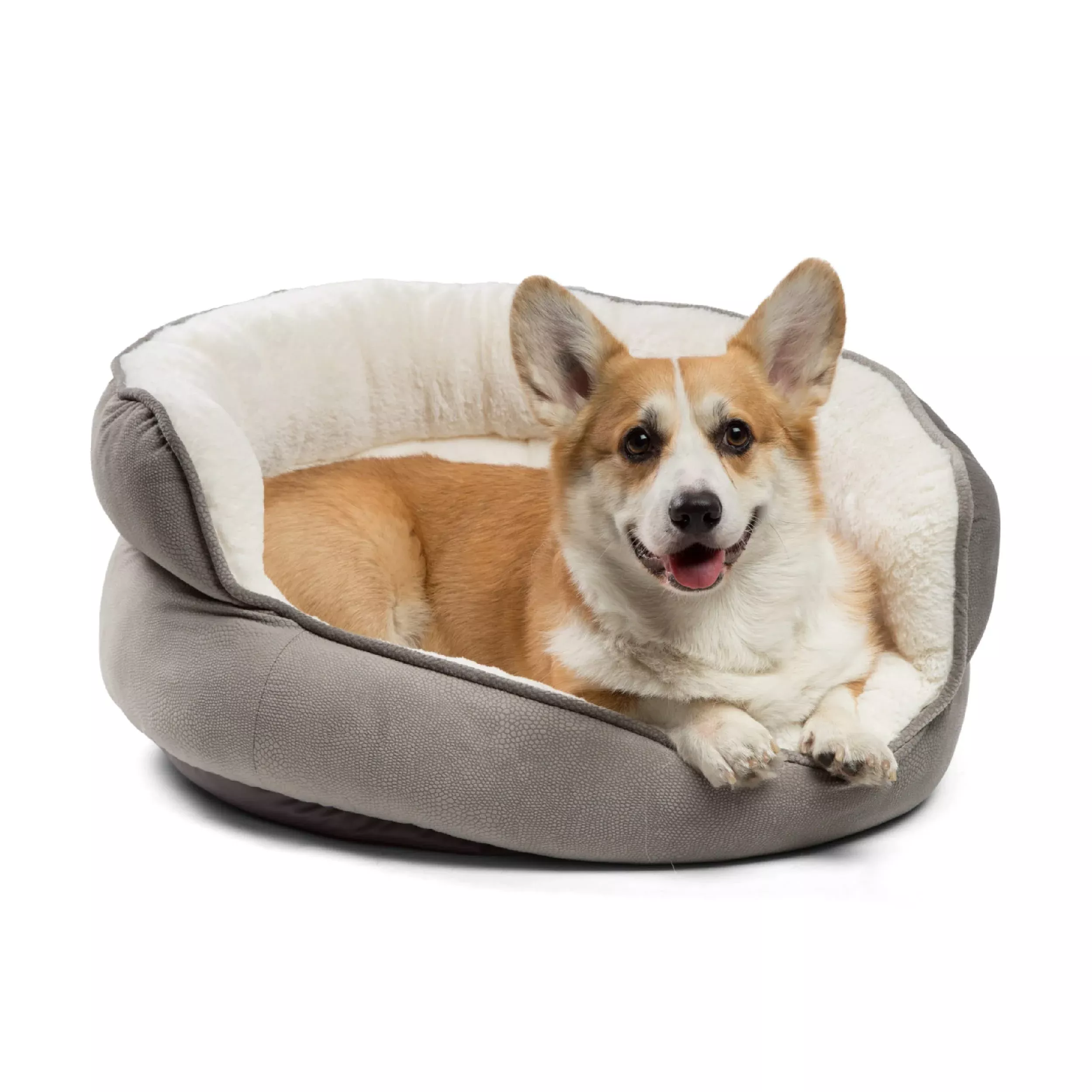 Best Friends By Sheri Pet Throne Gray Jumbo Round Orthopedic Cat And Dog