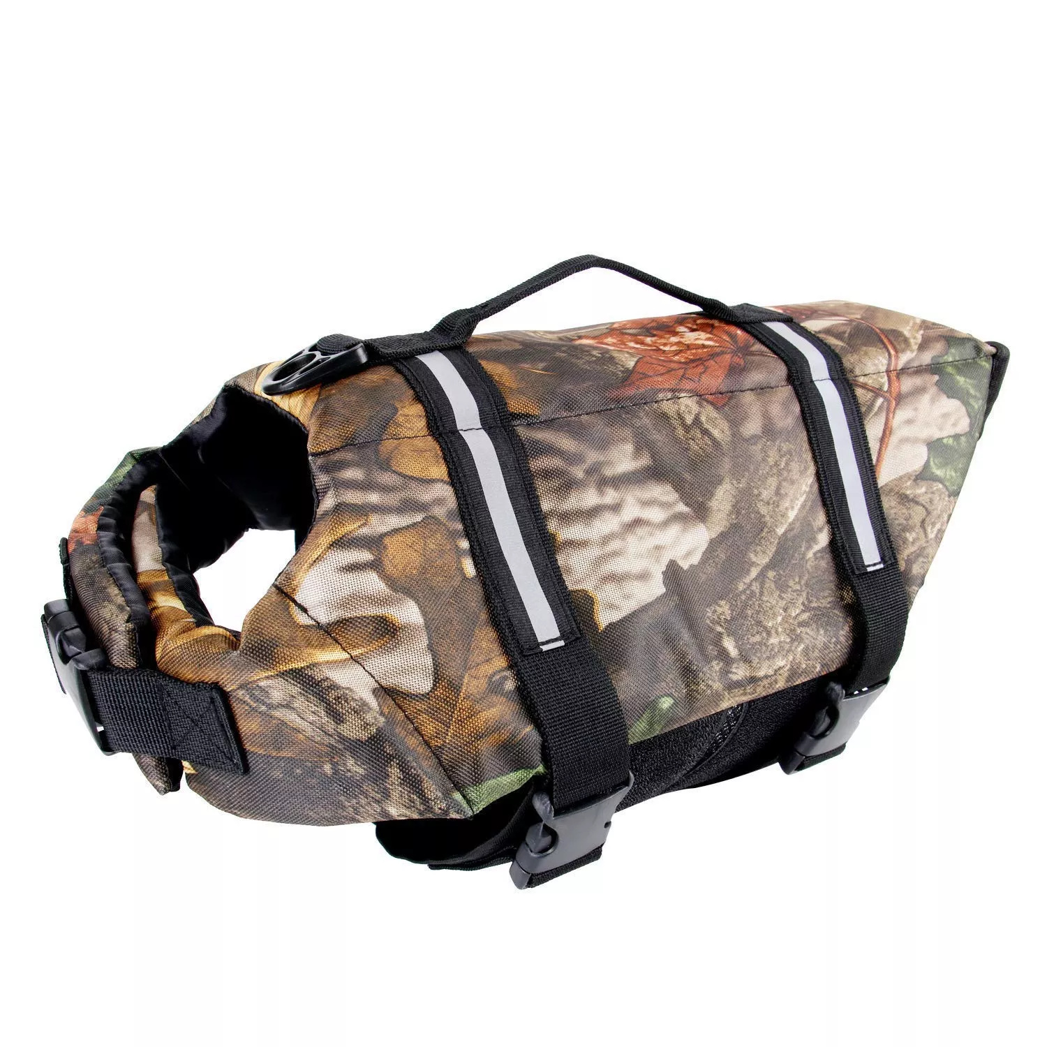 Camo Pet Life Preserver Jacket,Camouflage Dog Life Vest with Adjustable Buckles,Dog Safety Life Coat for Swimming, Boating, Hunt