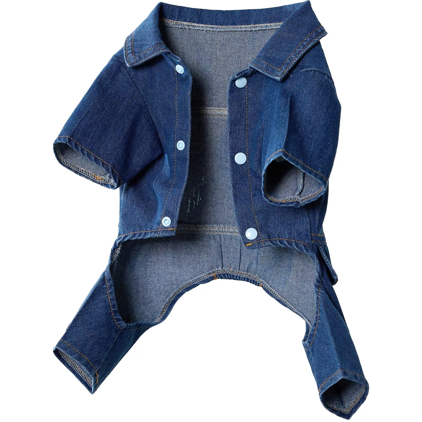 Cantuccistudio Fashionable Denim Dog Jacket, Suitable For Small To Medium-Sized Dogs To Wear All Year Round, Machine Washable (L