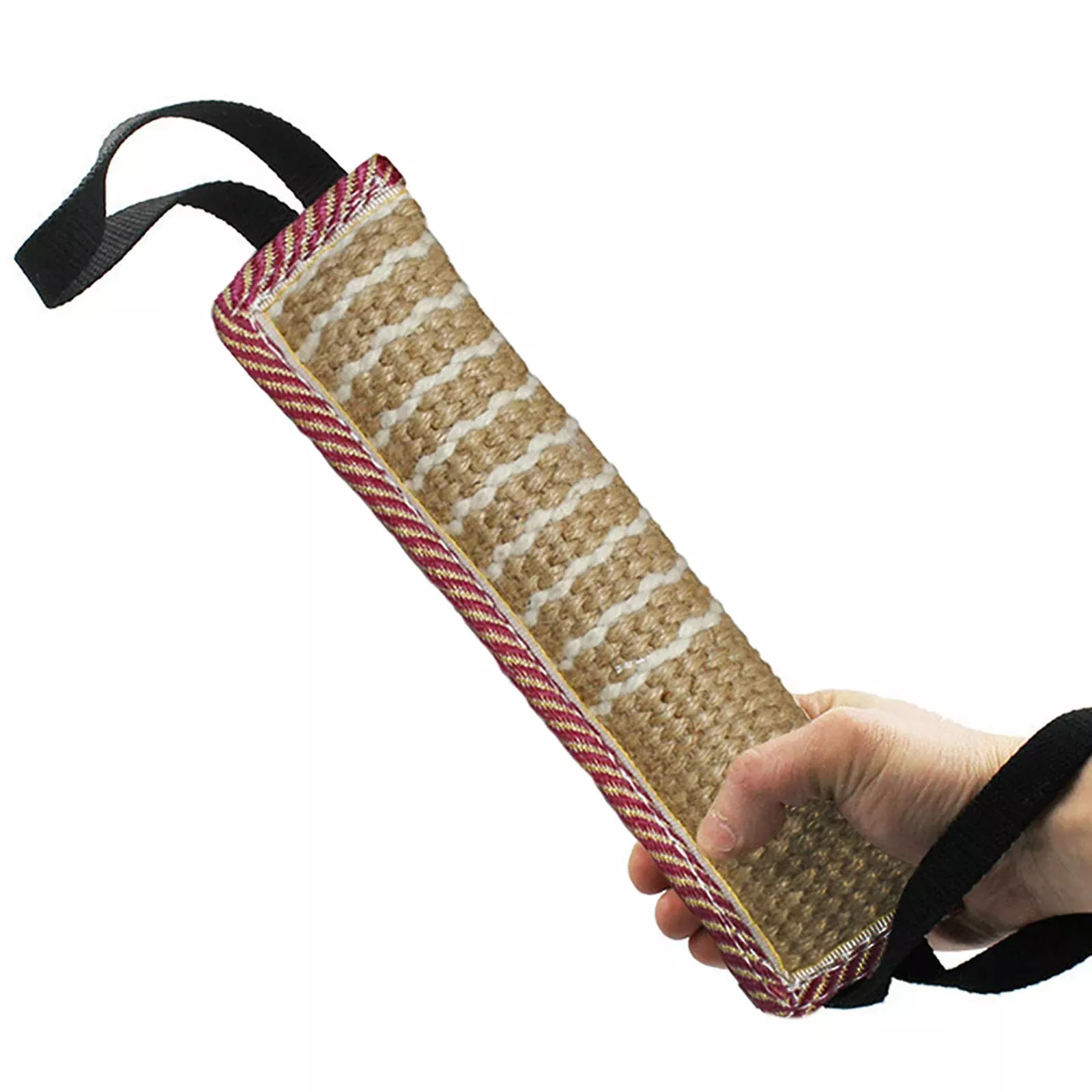 Dog Tug Toy |Tug of War Dog Toy |Jute Bite Pillow with 2 Handles for Puppy Training Interactive Play, Fetch, K9 |Suitable for Sm