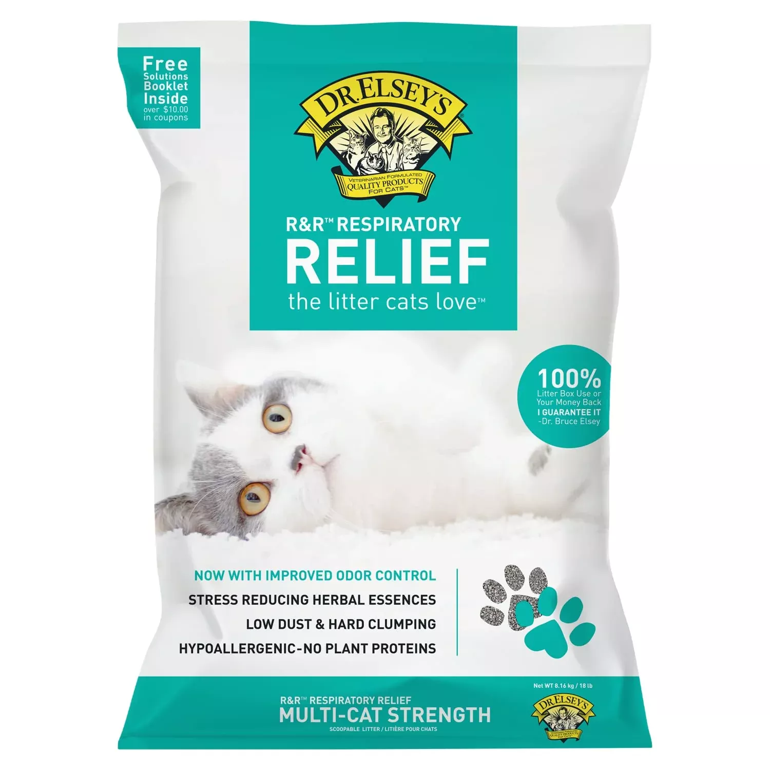 Dr. Elsey'S R&R Stress-Reducing Clumping Clay Cat Litter 18Lb. Bag