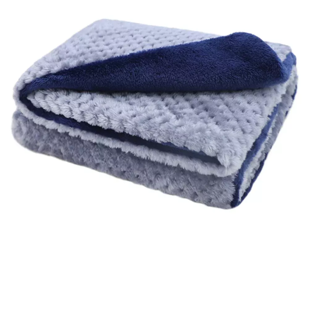 furrybaby Premium Fluffy Fleece Dog Blanket, Soft and Warm Pet Throw for Dogs & Cats(40x47inch, Blue)