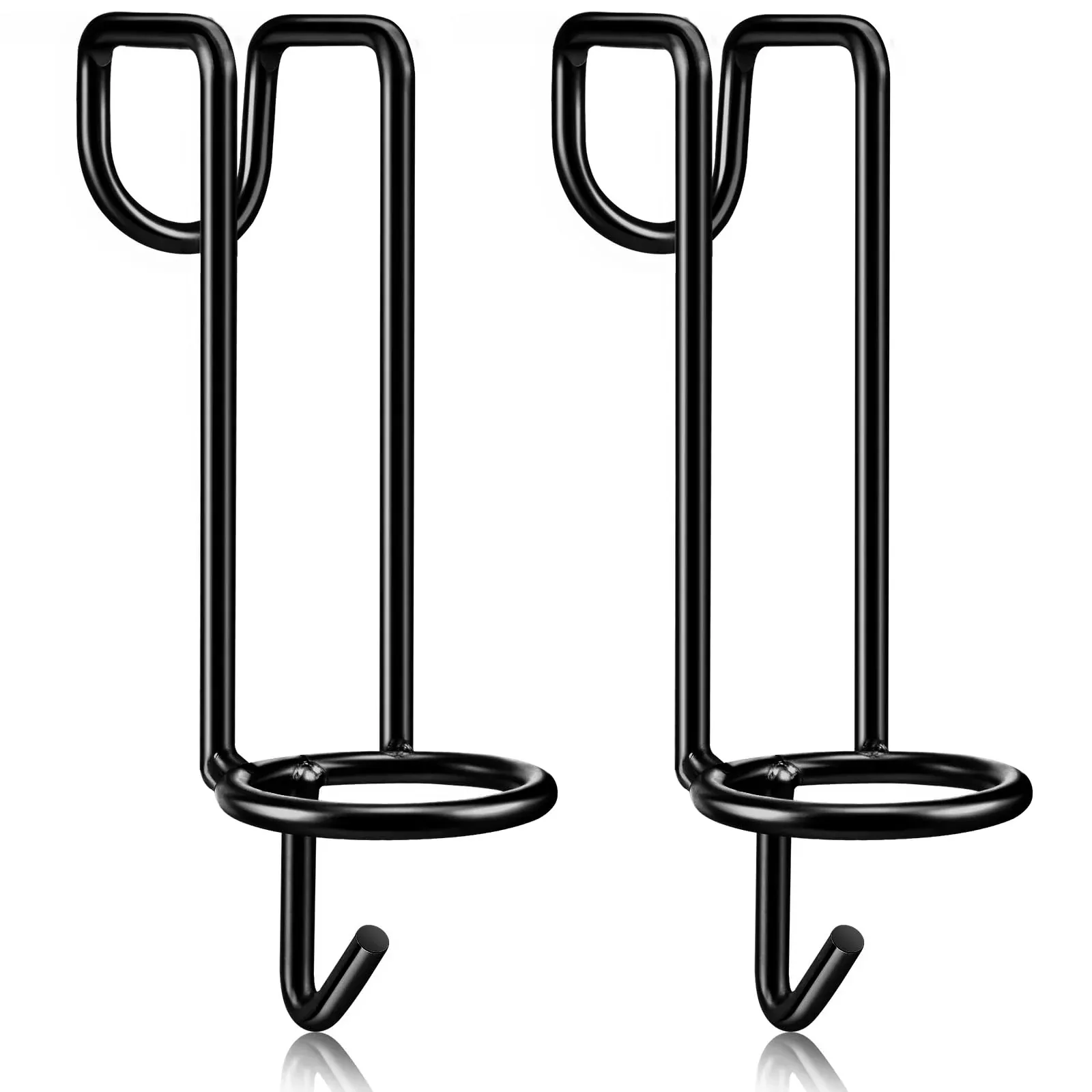 Hicarer Horse Water Bucket Hooks - 2 Pack Removable Hangers for Stall Walls, Over the Fence, Black