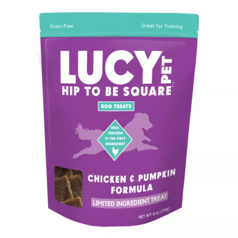 Lucy Pet Products, Lucy Pet Products Hip to Be Square Limited Ingredient Dog Treats, Chicken & Pumpkin, 1 Each/6 Oz