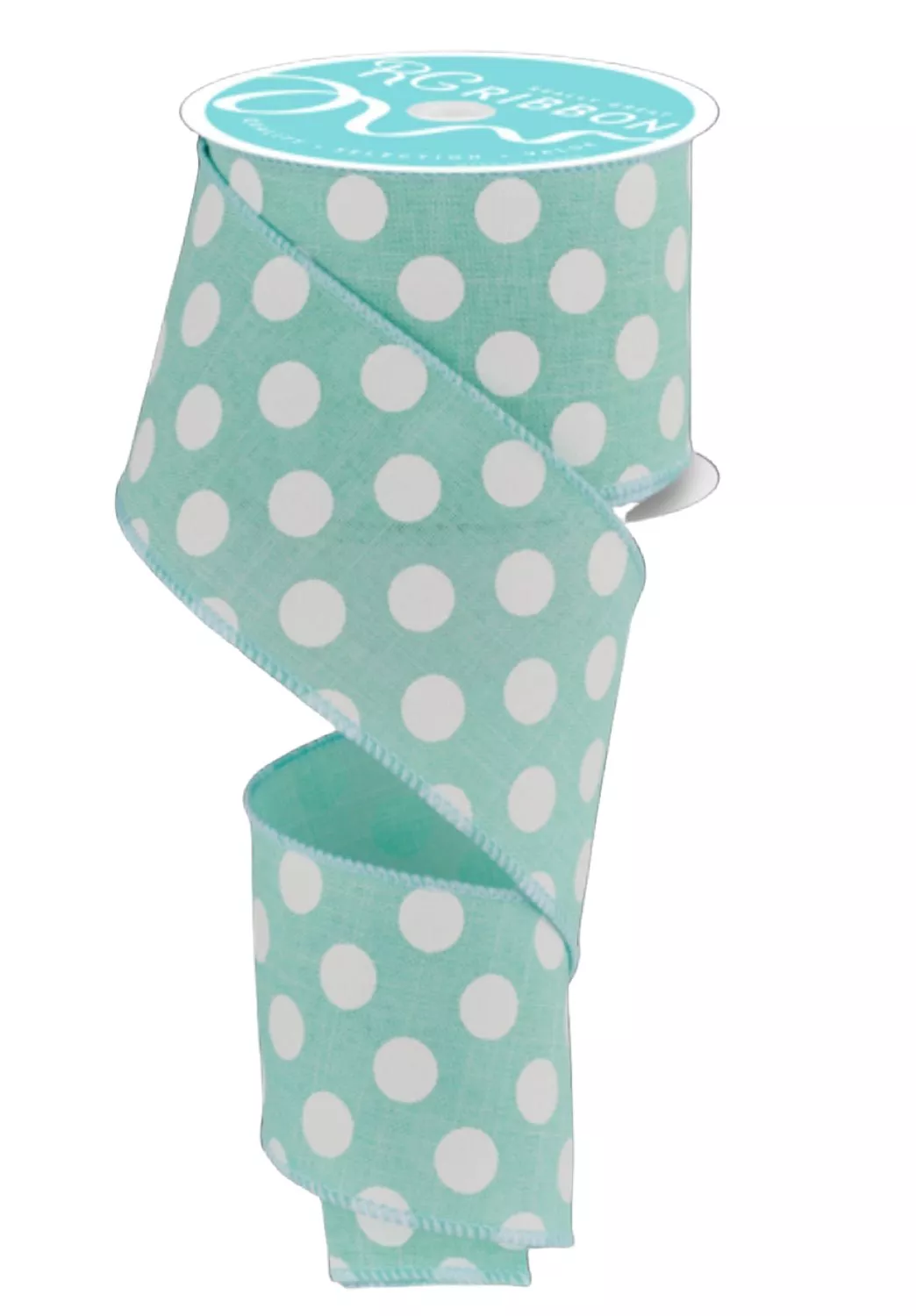 Mint green with medium polka dots 2.5