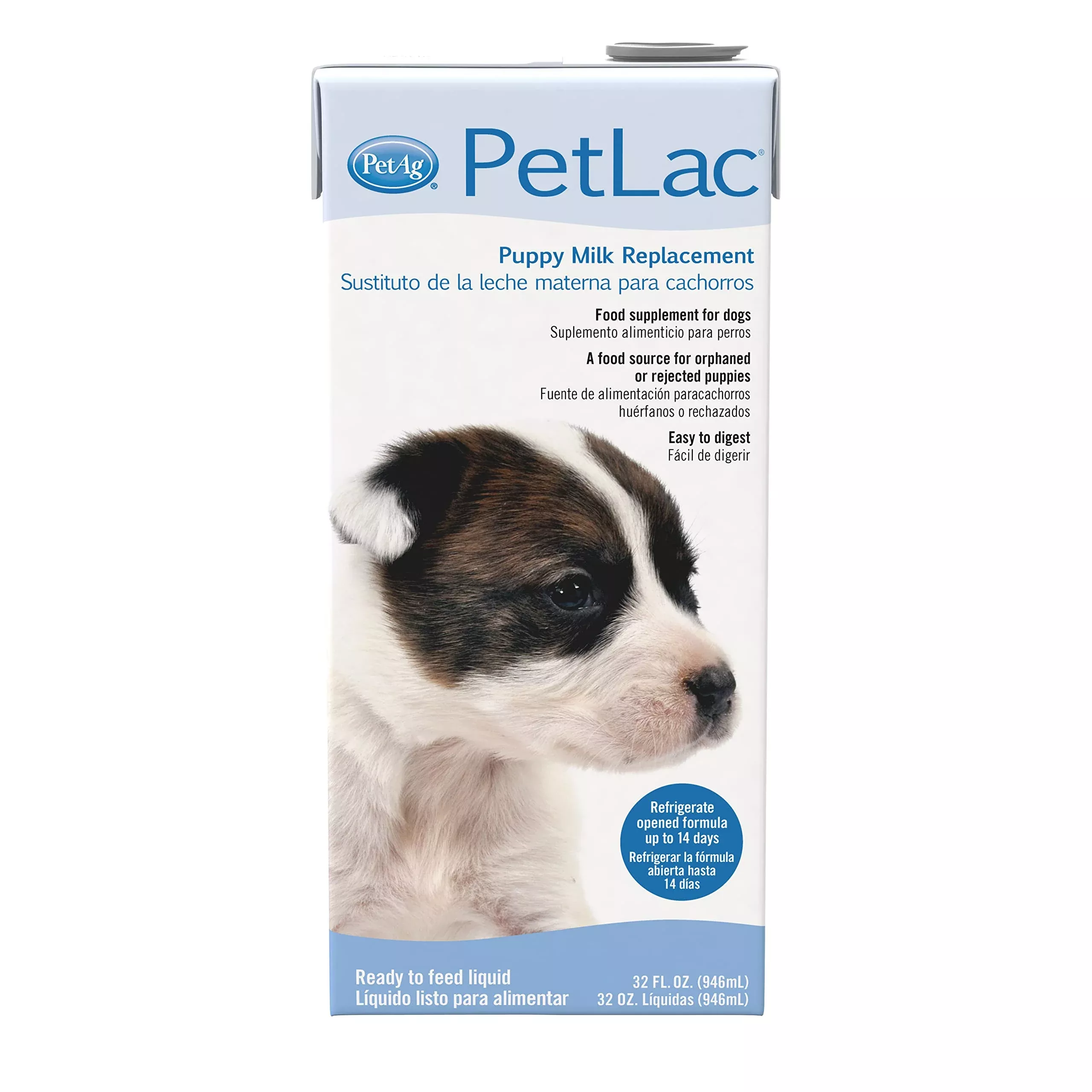 Pet-Ag PetLac Liquid for Puppies - 32 oz - Ready-to-Feed Milk Replacement for Puppies Newborn to Six Weeks Old - Easy to Digest