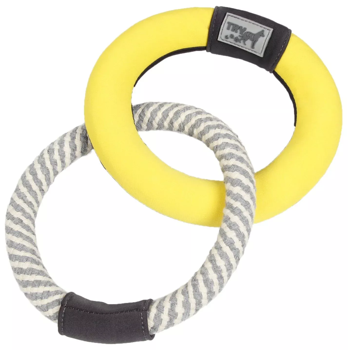 Pet LifeRing Toss Dual-Connecting Jute Rope and Floating Ring Dog Toy(D0102HAXIAW.)