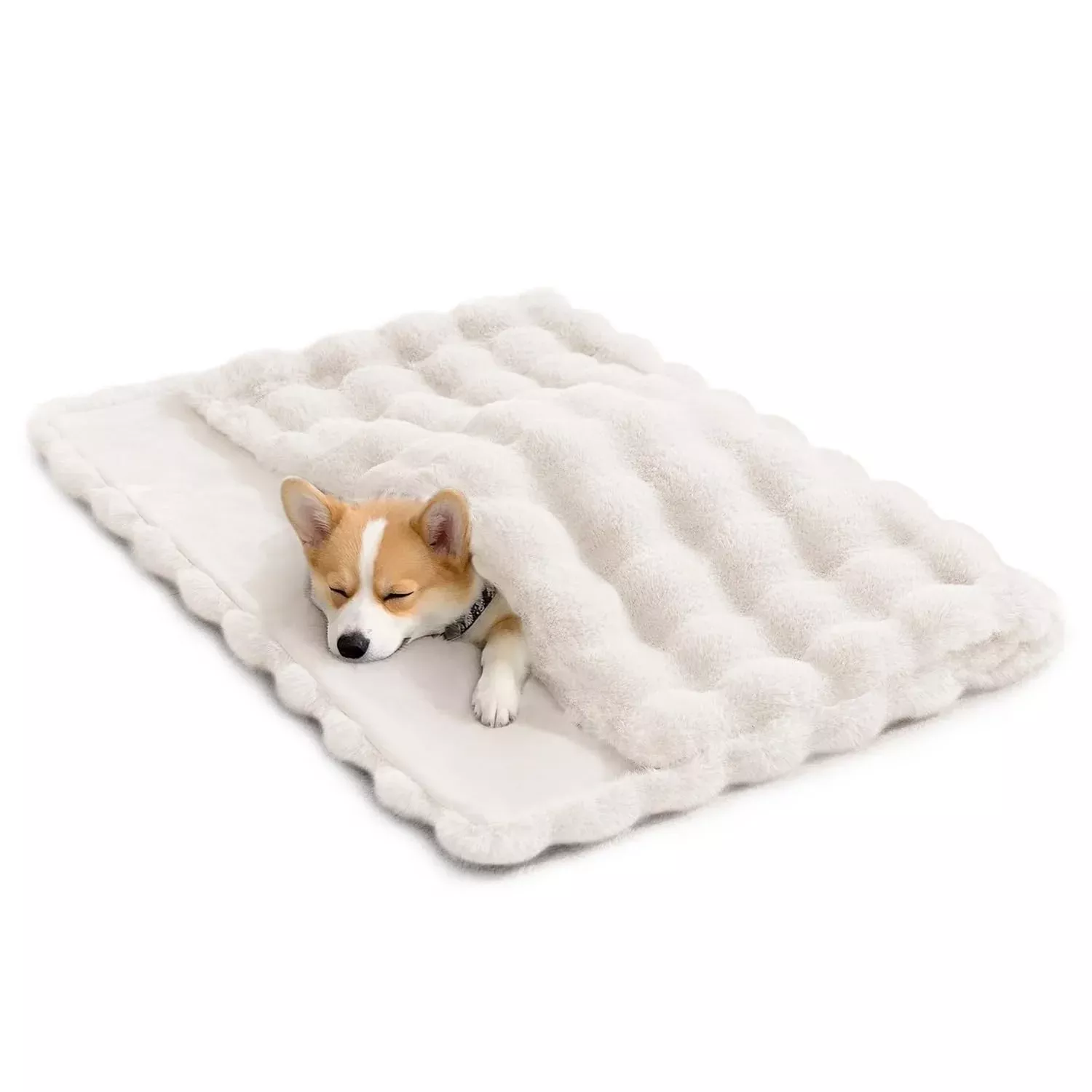 SOMAHE Dog Blanket Ultra Soft Fuzzy Faux Fur Cat Blankets for Indoor Cats Faux Fur Machine Washable Reversible Pet Throw Protect