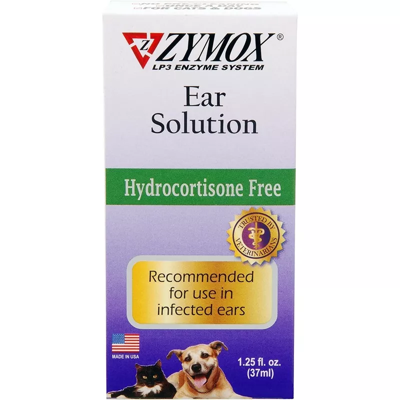 Zymox Pet Ear Care Hydrocortisone Free Dog Ear Care – 1.25 Oz